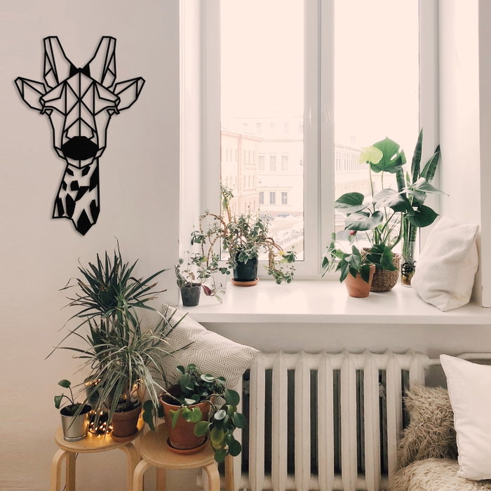 Wallity Gıraffe Metal Decor Negro